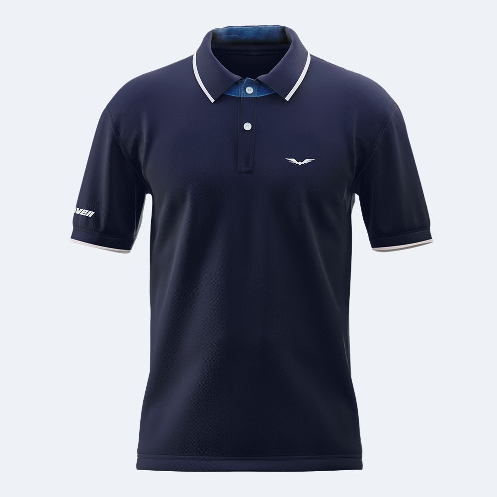 Camiseta Polo Azul Oscuro - Seda fría