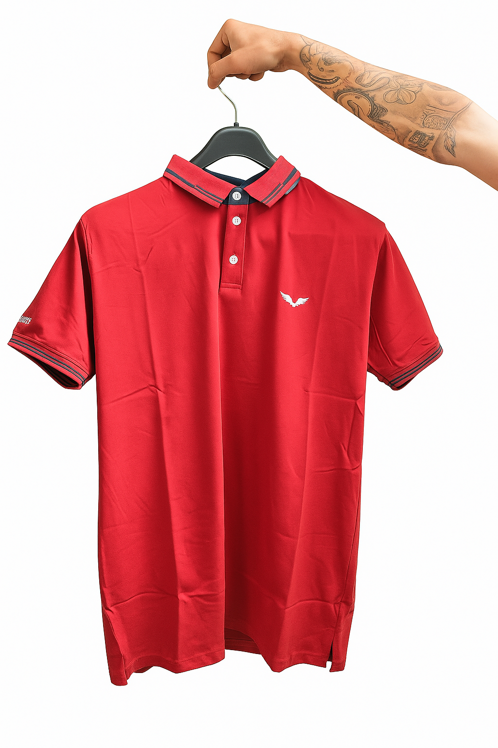 Camiseta Polo Roja - Licra Algodón