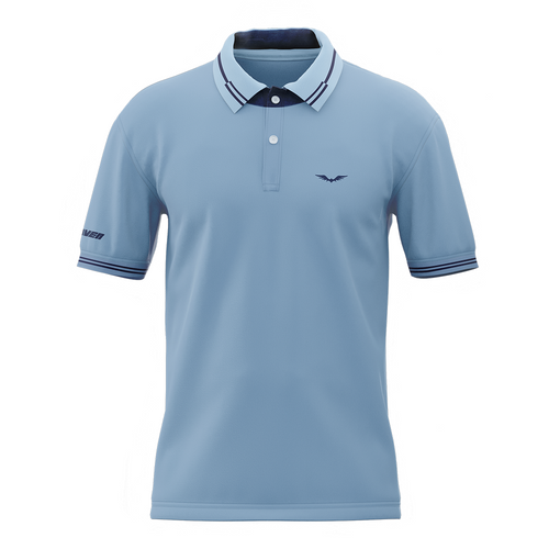 Camiseta Polo Azul Claro - Seda Algodón
