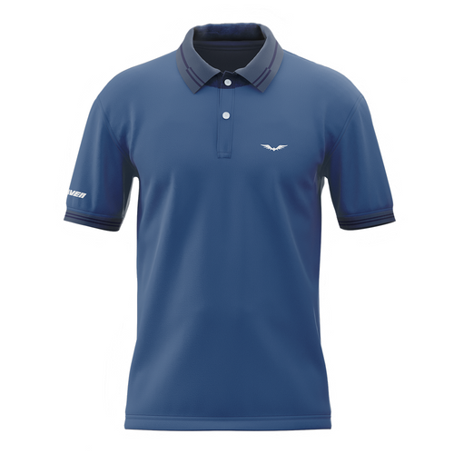Camiseta Polo Azul  - Seda Algodón